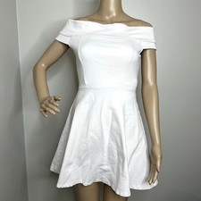 Lulus White Season of Fun Off the Shoulder Skater Dress