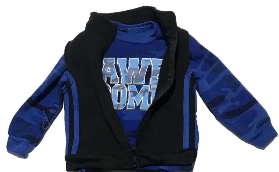 Conjunto de 3 piezas para bebé: sudadera, chaleco, pantalones deportivos "IMPRESIONANTE" [1 2 meses] Bonito Foto 2 de 4