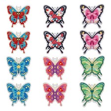 1box 12pcs 6 colors Transparent Acrylic Pendants Butterfly Mixed color
