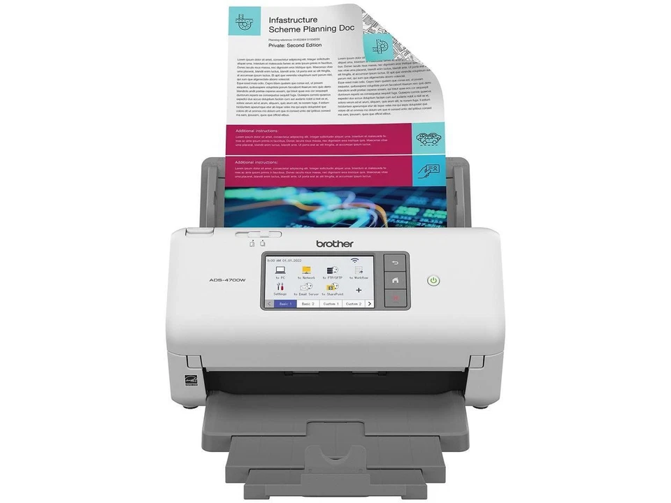 Brother ADS4700W Dual CIS 600 x 600 dpi Sheet Fed Professional Desktop Scanner - Image 2 of 4