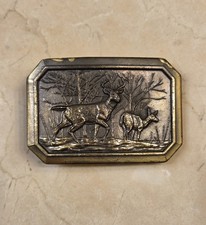 Vintage 1976 Whitetail Deer Belt Buckle The Great American Buckle Co.