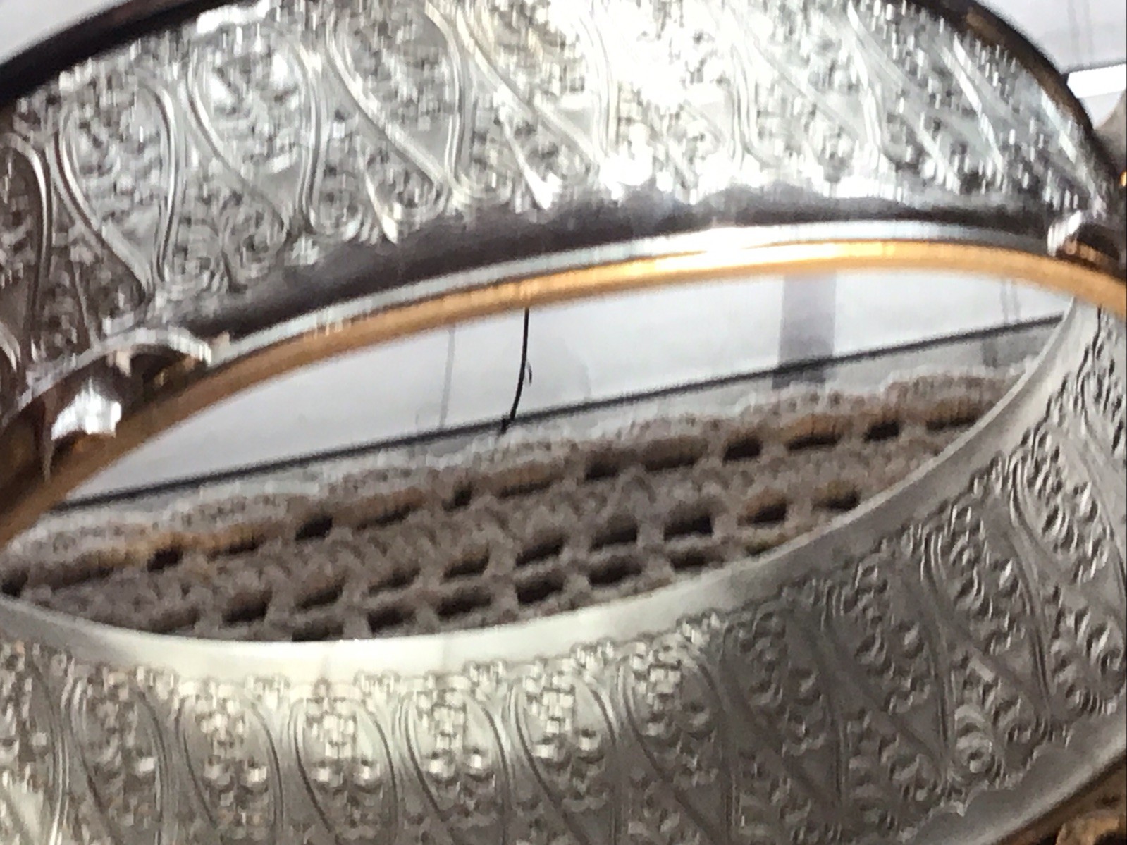 Vintage MCM Oval Glasbake Glass Casserole W/Fancy Handled Chrome Server Holder