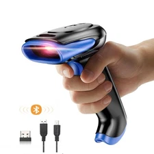 3 in 1 Bluetooth 2.4GHz Wireless Wired 1D 2D Barcode Scanner USB QR Code Reader