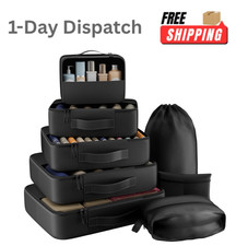 GWXGWX 8 Set Packing Cubes Travel Luggage Organizers Black