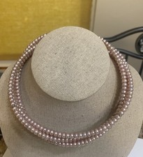 Six Strands Freshwater Pearl Choker Necklace Adjustable Wire