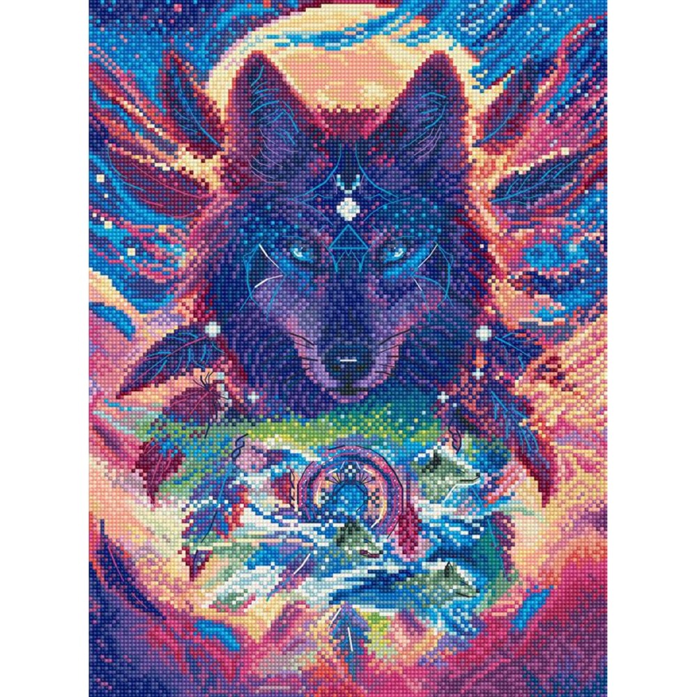 Letistitch counted cross stitch kit ""Wolf Magic"", 21x29cm