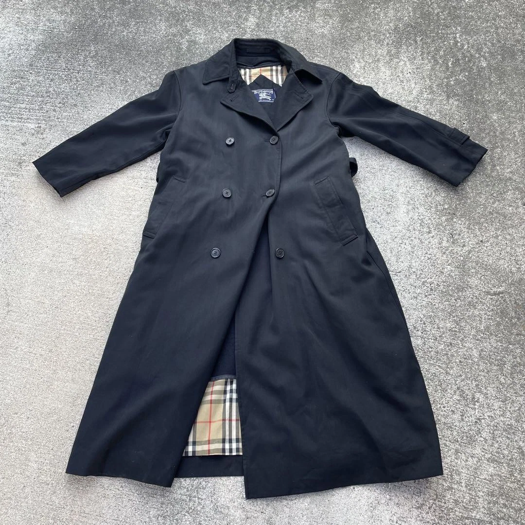 Vintage Burberry Of London Trench Coat Nero Uomo #EG AZA