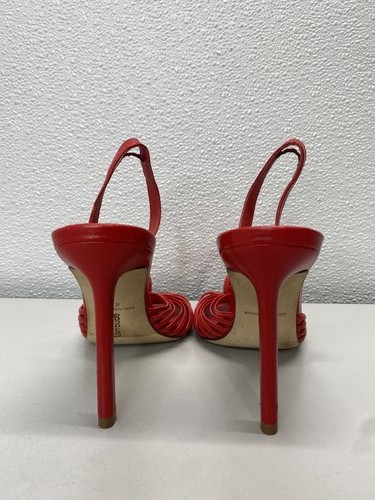 Larroude Women's Strappy Knot Slingback Pumps Size 6.5 Red *Preowned* - Picture 5 of 17