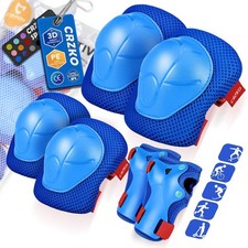 2 sets blue black Protective Knee, Elbow, Wrist Guards pads Youth FREE SHIP
