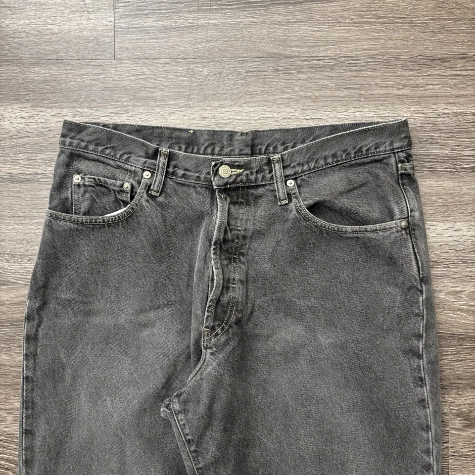 Pantalones de mezclilla Ralph Lauren RRL negros de pierna recta para hombre talla 36x35 vintage con botones Foto 2 de 4