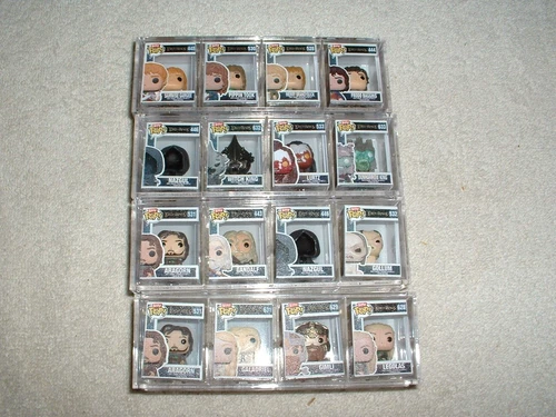 Funko Bitty Pop! Lord of the Rings w/Display Case Lot of 16 - 2 Duplicates