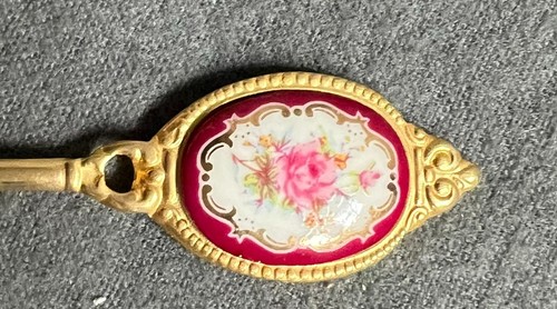 Vintage Rim Rose Teaspoon and Cake Fork Gold Plated - Picture 2 of 5