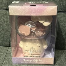 Hello Kitty Impressions Makeup Sponge Gift Set W/Container Doll Matte Pink NEW