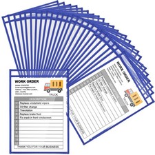 56 Pack Job Ticket Holders Reusable Dry Erase Pockets Plastic 10 x 13.8 Inch ...