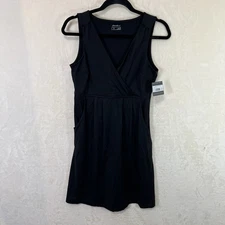 Eddie Bauer Aster 7 Day Crossover Waist Dress Womens S Black Pockets NWT