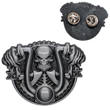 Skull Biker Pin Gothic Grim Reaper Badge Brooch Lapel Death Motorbike Skeleton