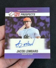 Jacob Lombard Auto 1/1 Purple 1990 Mini - 2026 Leaf Pro Set Baseball
