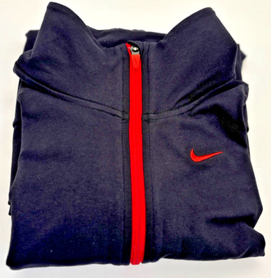 Nike Women's Black Jacket with Red Zipper Dri Fit Size Large