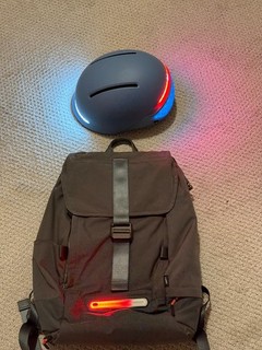 UNIT 1 Smart Bike Helmet w/ LED Lights Commuter Backpack Safety Light Bundle