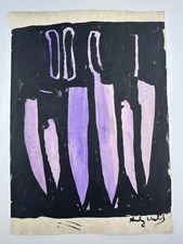 Andy Warhol COA Art Painting Original Drawing Vintage Paper Signed