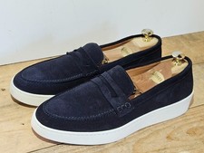 JOHN WHITE POLESDEN MENS NAVY SUEDE LEATHER PENNY LOAFER CASUAL SHOES UK 10 EU44