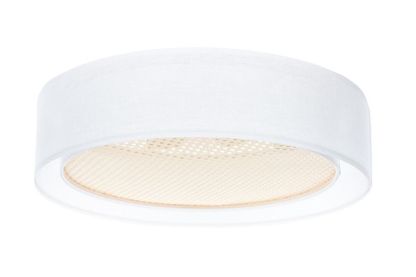 Deckenleuchte Stoff Esszimmer Weiß Gold E27 Ø50 Cm Rund Deckenlampe Wohnzimmer-image