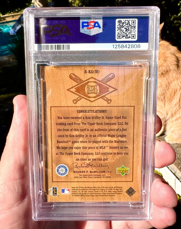 KEN GRIFFEY JR 2001 sp juego bate encuadernado para el pasillo game-bat psa 9 como nuevo pop = 6! Foto 4 de 4