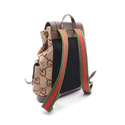 GUCCI Jumbo GG Backpack 678829 canvas leather Beige Brown  display picture 2