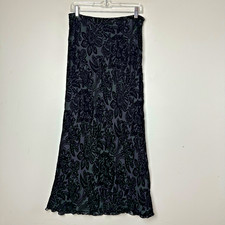 Vtg Maxi Skirt Black Floral Burnout Velvet Whimsigoth 90s Fairy Grunge Witchy 12