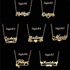 Personalized Name Necklace 18K Gold Plated Customize Any Name Anniversary Gift