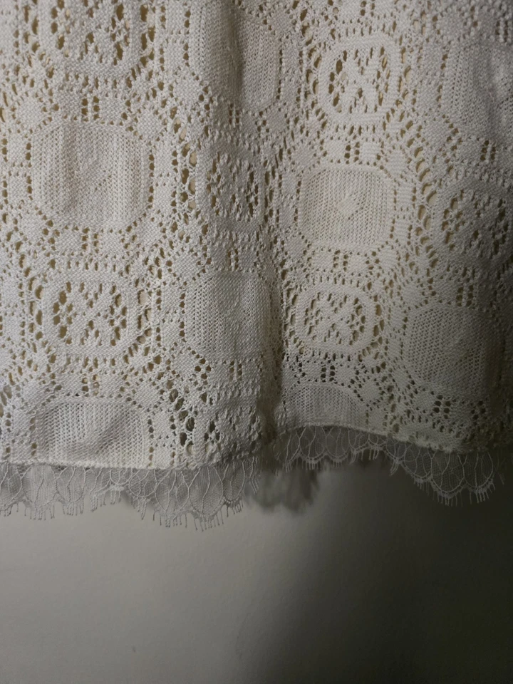 To The Max Lace Trim Knit Dress Romantic Feminine Balletcore NWOT Cream Size 6 - Image 3 of 4