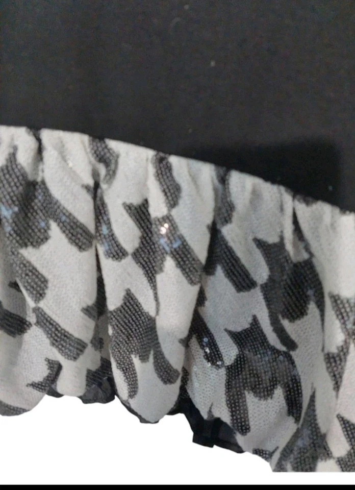 Harajuku Mini Sequin Tunic Dress Black White Girls size Medium 7 / 8 For Target - Image 2 of 4