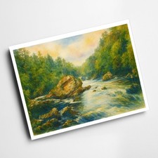 A4 PRINT - Meeting of the Divie & Findhorn, Forres - Vintage Art Style