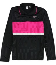 Reebok Mens Classic 2-Button Polo Shirt, black, M