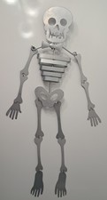 Vintage-Style Metal Skeleton Hangs Halloween...