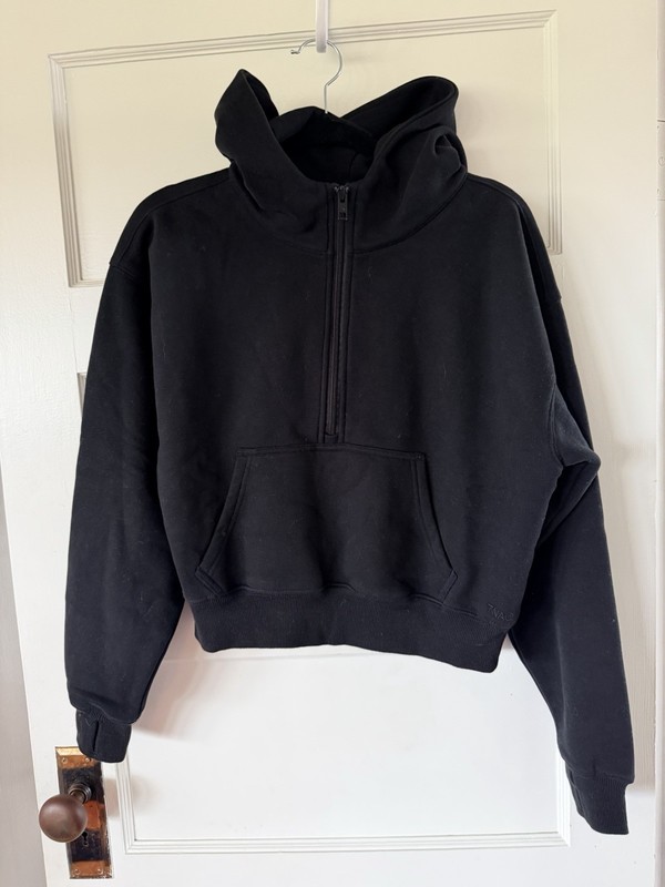 Aritzia TNA Women's 1/2 Zip Boyfriend Fit Sweatfleece Pullover, 2XS