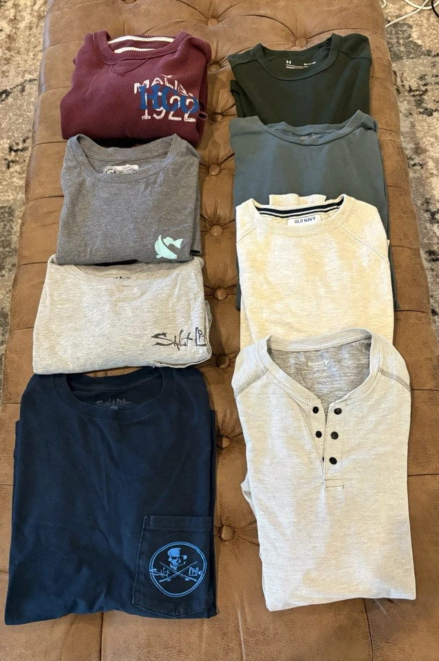 Lote de 8 camisas de manga larga para hombre (Salt Life, Old Navy y Under Armour) Foto 2 de 4