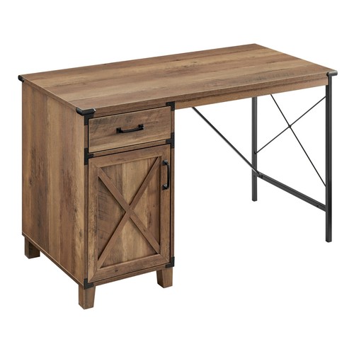 Folkston Writing Desk 120cm 1 Drawer Rustic Design - Picture 4 of 16