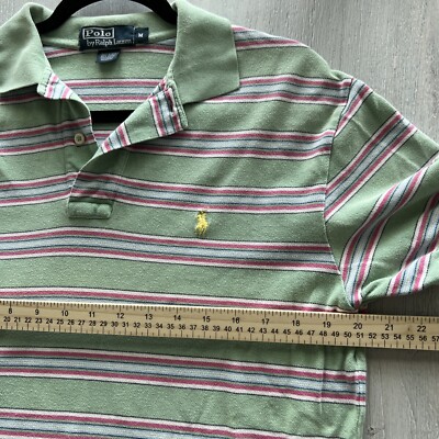MEN'S POLO by Ralph Lauren Mint Green Pink White Blue Stripes