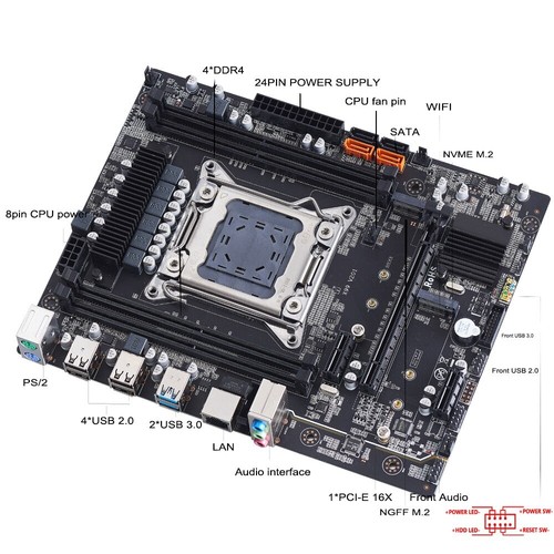 X99 Motherboard LGA 2011-3 NVME M.2 Slot Support Xeon E5V3 V4 CPU Processor DDR4 - 第 6/12 張圖片