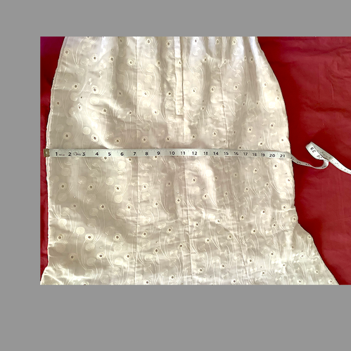 Nigerian Three-piece "Up and Down" White cotton-blend lace dress, Size 10 - Picture 17 of 18