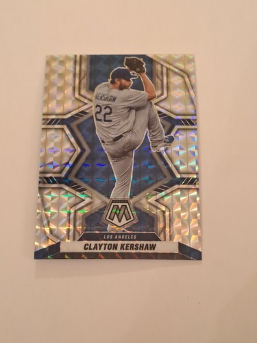 2022 Panini Mosaic Clayton Kershaw Silver Prizm Dodgers #136 In Toploader - Picture 3 of 5