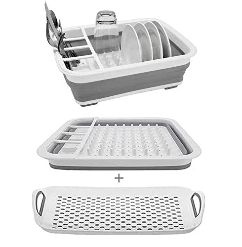 Dish Drying Rack Collapsible Dish Rack And Drainboard Set Foldable