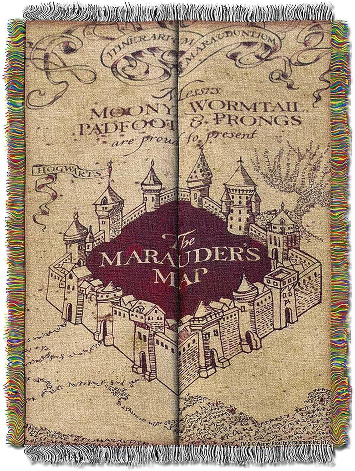 Northwest Marauders Map Woven Tapestry Throw Blanket 48x60 Inches  