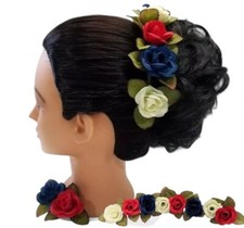 Lot of 15 RW B 8"-11" Artificial Flower Strips Hair Pageant Wedding Dance