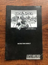 Monopoly SNES Super Nintendo Instruction Manual Only