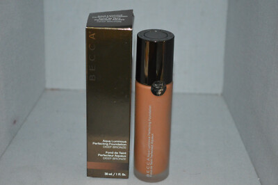 Becca Aqua Luminous Perfecting Foundation Deep Bronze 1oz New Boxed
