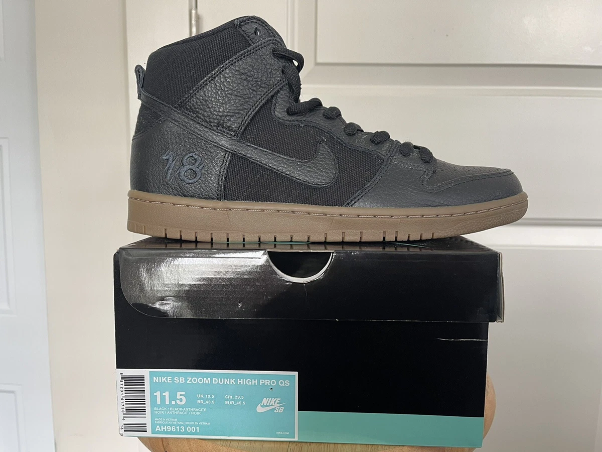 Nike SB Dunk High Antihero Brian Anderson Black Gum Size 11.5 AH9613-001 Nike Zoom Dunk Pro SB Low Black Gum for Sale | Authenticity  main image 2