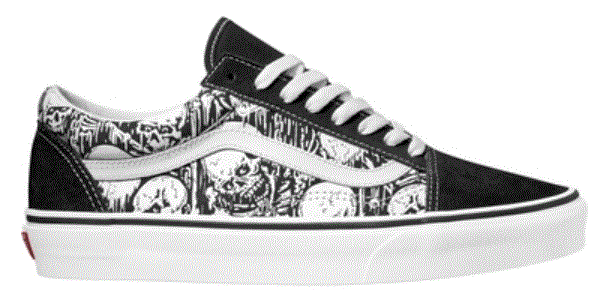 vans old skool v glow flame checkerboard skate shoe