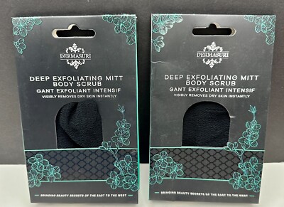 x2 Dermasuri Deep Exfoliating Mitt Body Scrub Scrubber